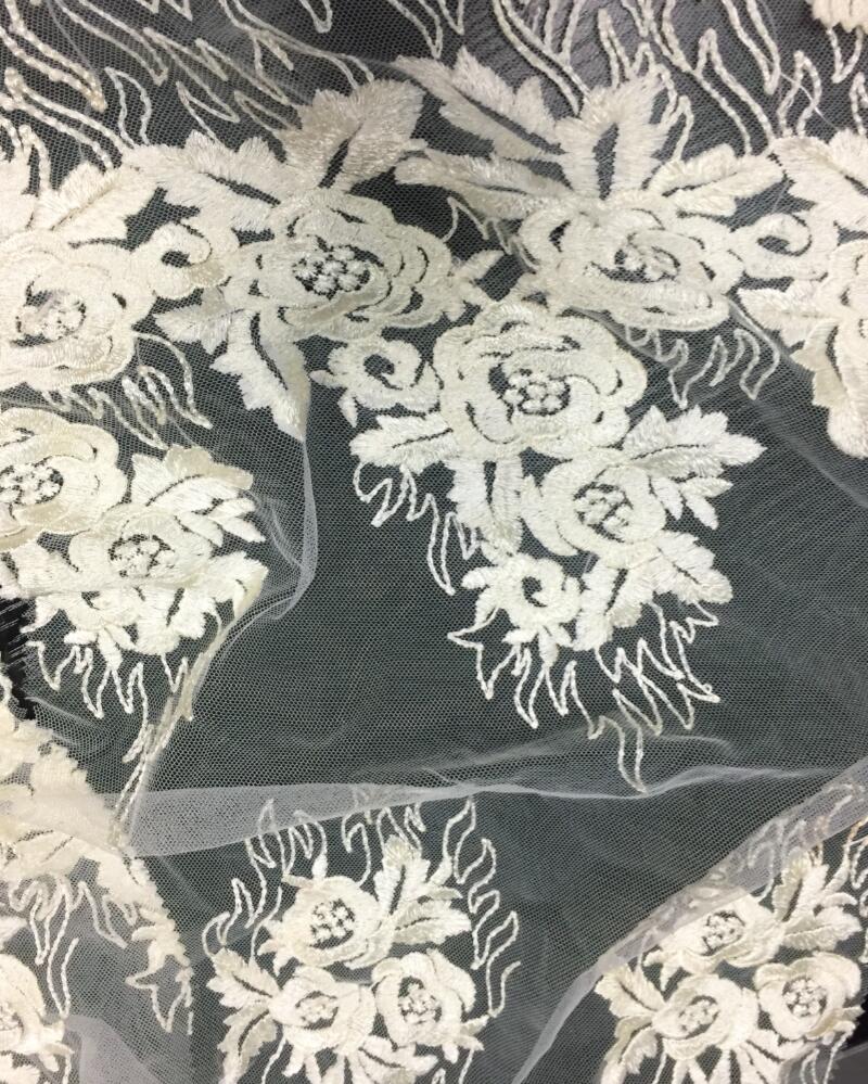 flower embroider mesh