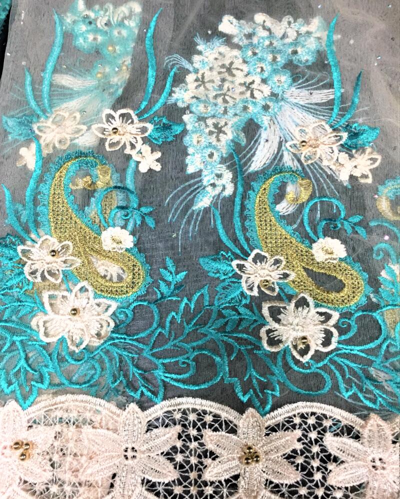 flower embroider mesh