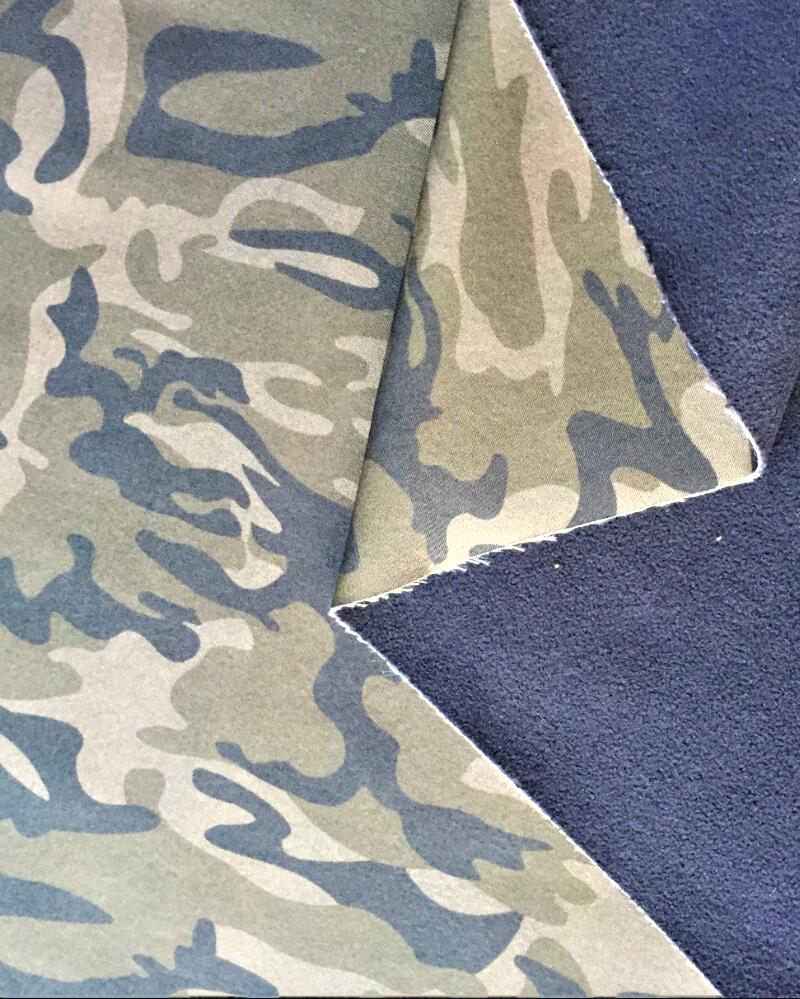 camouflage printed soft shell material 
