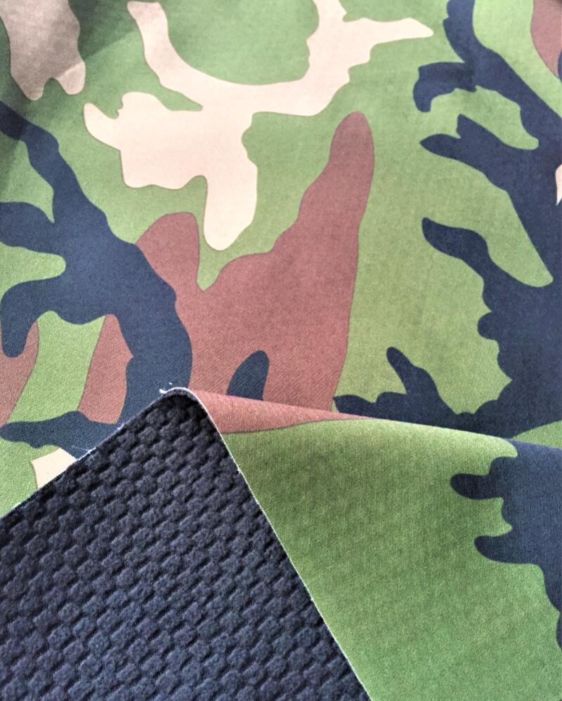 army camouflage softshell with jacquard fleece
